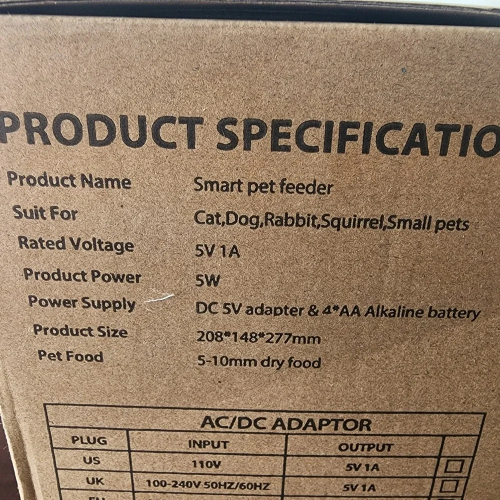 Smart Pet Feeder Cat Dog Digital‎ Panel Verion With Camera